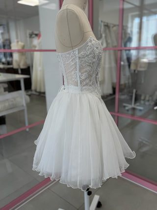 Original product photo — Embroidered Bridal Corset & Short Silk Chiffon Skirt Set