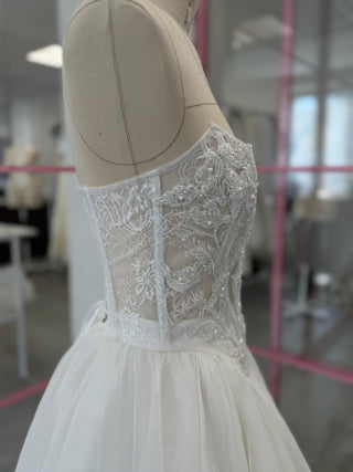 Original product photo — Embroidered Bridal Corset & Short Silk Chiffon Skirt Set