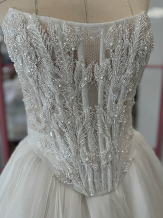 Original product photo — Embroidered Bridal Corset & Short Silk Chiffon Skirt Set