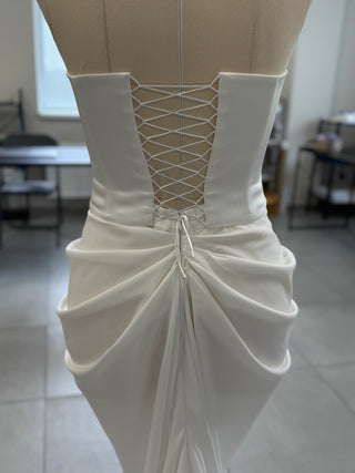 Original product photo — Satin Bridal Corset & Draped Slit Skirt Set