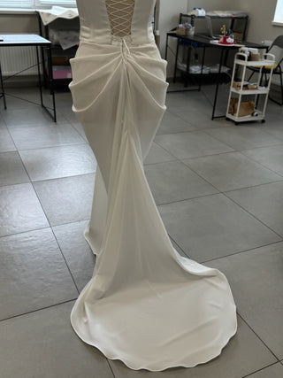 Original product photo — Satin Bridal Corset & Draped Slit Skirt Set