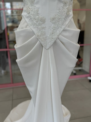 Original product photo — Satin Bridal Corset & Draped Slit Skirt Set