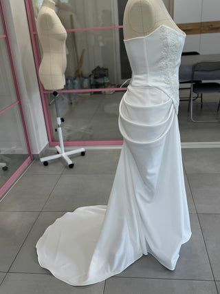 Original product photo — Satin Bridal Corset & Draped Slit Skirt Set