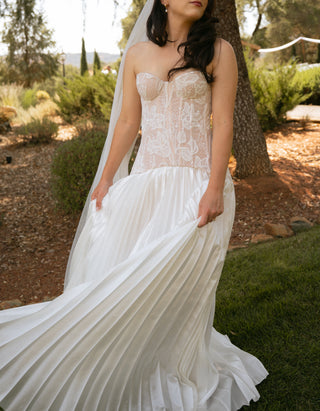 Original product photo — Lace Bridal Corset & Pleated Taffeta Skirt Set