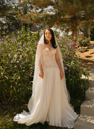 Original product photo — Lace Bridal Corset & Pleated Taffeta Skirt Set