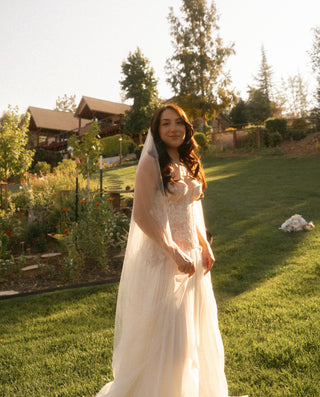 Original product photo — Lace Bridal Corset & Pleated Taffeta Skirt Set