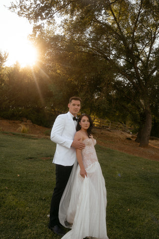 Original product photo — Lace Bridal Corset & Pleated Taffeta Skirt Set