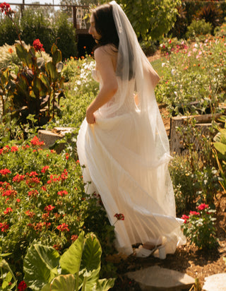 Original product photo — Lace Bridal Corset & Pleated Taffeta Skirt Set