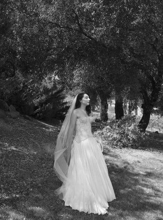 Original product photo — Lace Bridal Corset & Pleated Taffeta Skirt Set