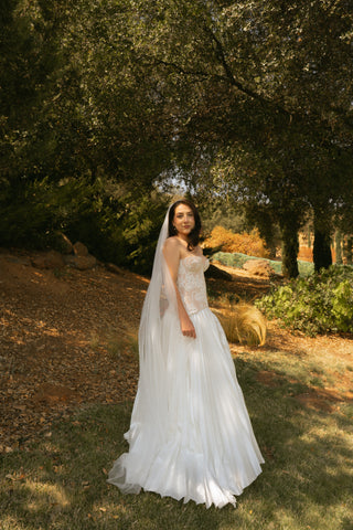 Original product photo — Lace Bridal Corset & Pleated Taffeta Skirt Set