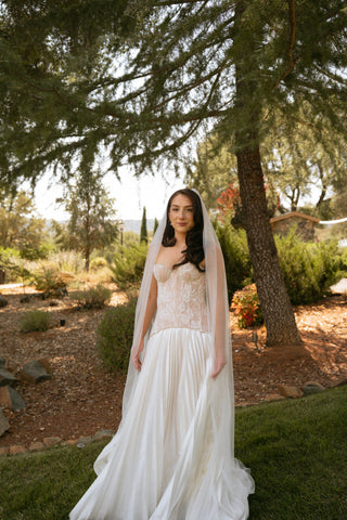 Original product photo — Lace Bridal Corset & Pleated Taffeta Skirt Set