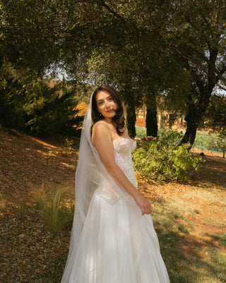 Original product photo — Lace Bridal Corset & Pleated Taffeta Skirt Set