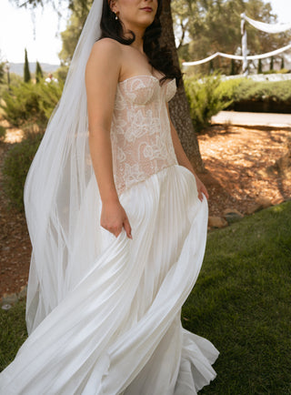 Original product photo — Lace Bridal Corset & Pleated Taffeta Skirt Set
