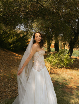 Original product photo — Lace Bridal Corset & Pleated Taffeta Skirt Set