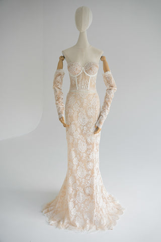 Original product photo — Lace Bridal Corset & Mermaid Skirt Set with Gloves