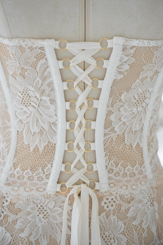 Original product photo — Lace Bridal Corset & Mermaid Skirt Set with Gloves