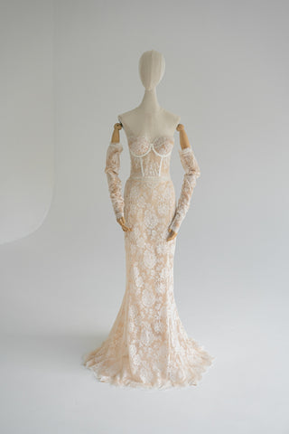 Original product photo — Lace Bridal Corset & Mermaid Skirt Set with Gloves