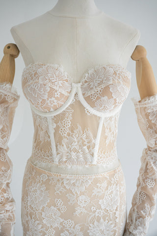 Original product photo — Lace Bridal Corset & Mermaid Skirt Set with Gloves
