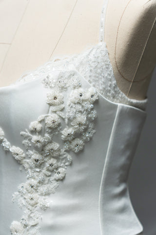Original product photo — Convertible Lace Bridal Corset & Mini Skirt Set with Detachable Train