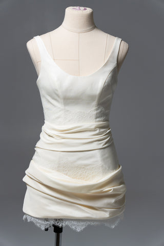 Original product photo — Dark Ivory Taffeta Bridal Mini Dress
