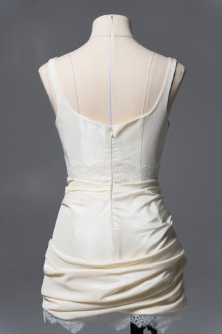 Original product photo — Dark Ivory Taffeta Bridal Mini Dress