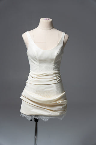 Original product photo — Dark Ivory Taffeta Bridal Mini Dress