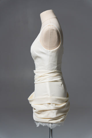 Original product photo — Dark Ivory Taffeta Bridal Mini Dress