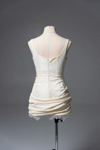 Original product photo — Dark Ivory Taffeta Bridal Mini Dress