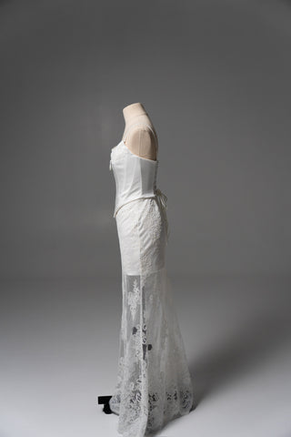 Original product photo — Convertible Lace Bridal Corset Set with Mini Skirt & Sheer Overskirt