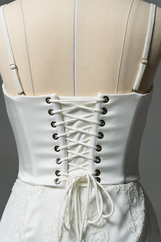 Original product photo — Convertible Lace Bridal Corset Set with Mini Skirt & Sheer Overskirt