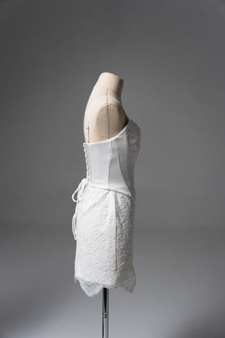 Original product photo — Convertible Lace Bridal Corset Set with Mini Skirt & Sheer Overskirt