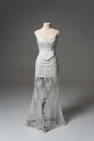 Original product photo — Convertible Lace Bridal Corset Set with Mini Skirt & Sheer Overskirt