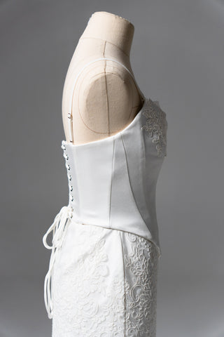 Original product photo — Convertible Lace Bridal Corset Set with Mini Skirt & Sheer Overskirt