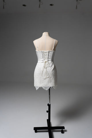 Original product photo — Convertible Lace Bridal Corset Set with Mini Skirt & Sheer Overskirt