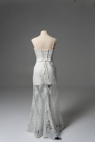 Original product photo — Convertible Lace Bridal Corset Set with Mini Skirt & Sheer Overskirt