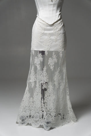 Original product photo — Convertible Lace Bridal Corset Set with Mini Skirt & Sheer Overskirt