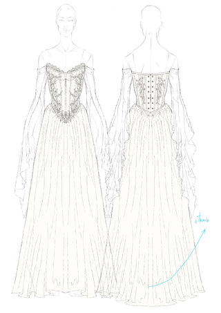 Original product photo — Custom Fashion Sketch – Couture Design Illustration