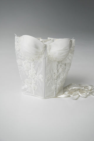 Original product photo — Embroidered Lace & Mesh Bridal Corset