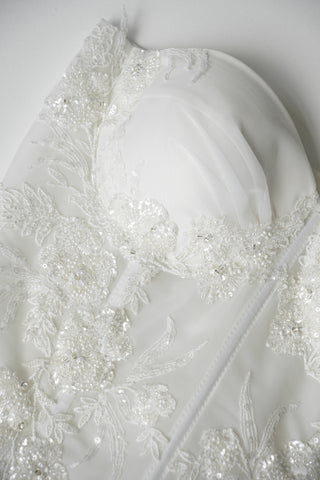 Original product photo — Embroidered Lace & Mesh Bridal Corset