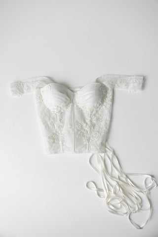 Original product photo — Embroidered Lace & Mesh Bridal Corset
