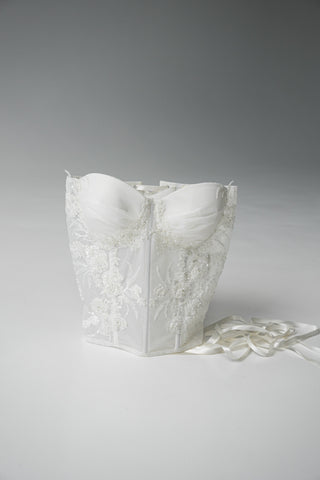 Original product photo — Embroidered Lace & Mesh Bridal Corset