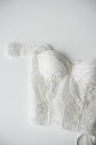 Original product photo — Embroidered Lace & Mesh Bridal Corset