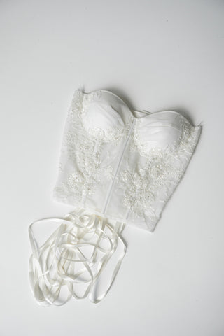 Original product photo — Embroidered Lace & Mesh Bridal Corset