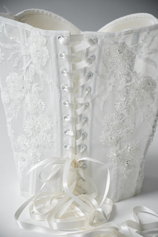 Original product photo — Embroidered Lace & Mesh Bridal Corset