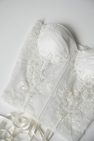 Original product photo — Embroidered Lace & Mesh Bridal Corset