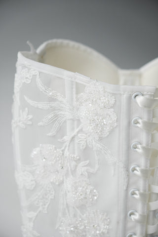 Original product photo — Embroidered Lace & Mesh Bridal Corset