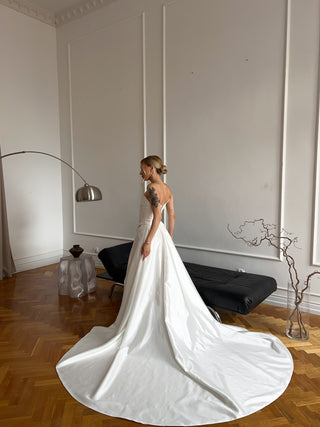 Original product photo — Satin Bridal Separates, Embroidered Corset and Skirt, Elegant Beaded Bridal Set