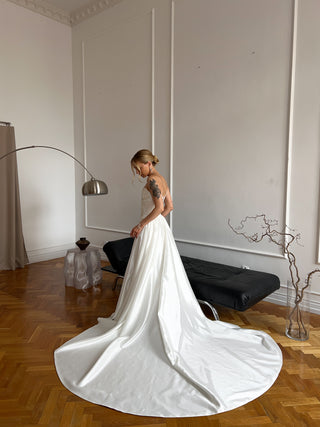 Original product photo — Satin Bridal Separates, Embroidered Corset and Skirt, Elegant Beaded Bridal Set