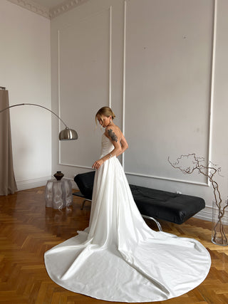 Original product photo — Satin Bridal Separates, Embroidered Corset and Skirt, Elegant Beaded Bridal Set