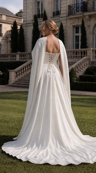 AI-generated plus-size styling preview — Plus Size Floral Embroidered Bridal Corset, Long Skirt & Scarf
